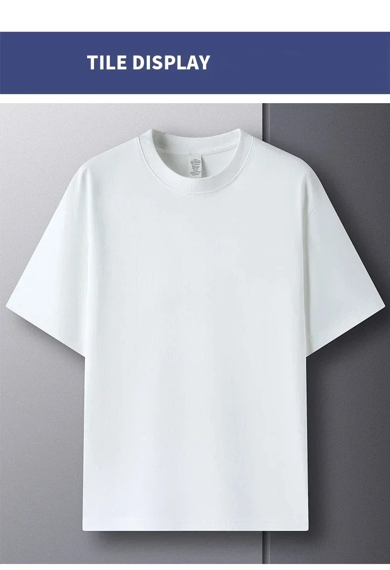 Summer  100% Pure Cotton Men's Short Sleeve Round Neck Fashionable Style Half Sleeved Top Breathable T Shirt Short Sleeve