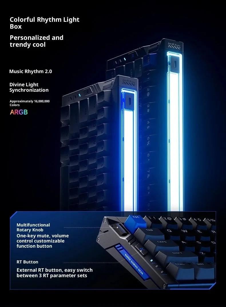 MCHOSE Ace68 Turbo Magnetic Switch Keyboard 16k Aluminium Alloy 0.001mm E-Sports Keyboard Ergonomics Low Delay Gamer Keyboards