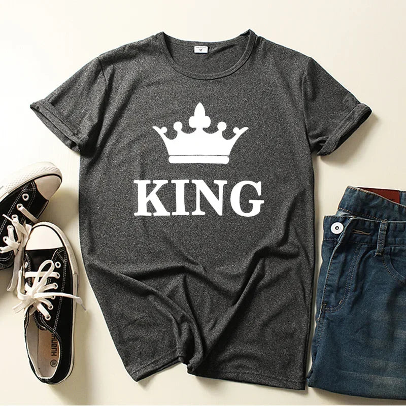 New Crown King Queen T-shirt for Men and Women Tshirts  Graphic T Shirts Clothing Oversized Tshirt  Harajuku  Women Clothes