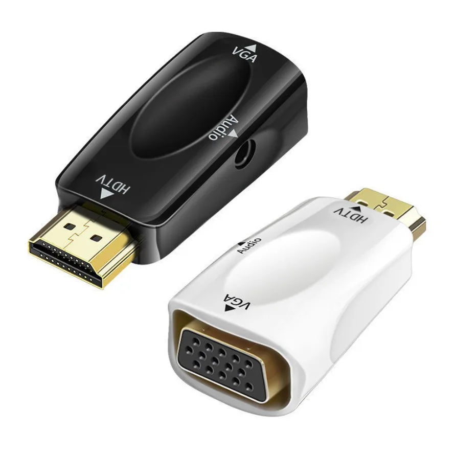 HDMI-compatible to VGA Converter 1080P HDMI-compatible To VGA + 3.5mm Jack Audio Output Adapter For PC Laptop Projector Monitor