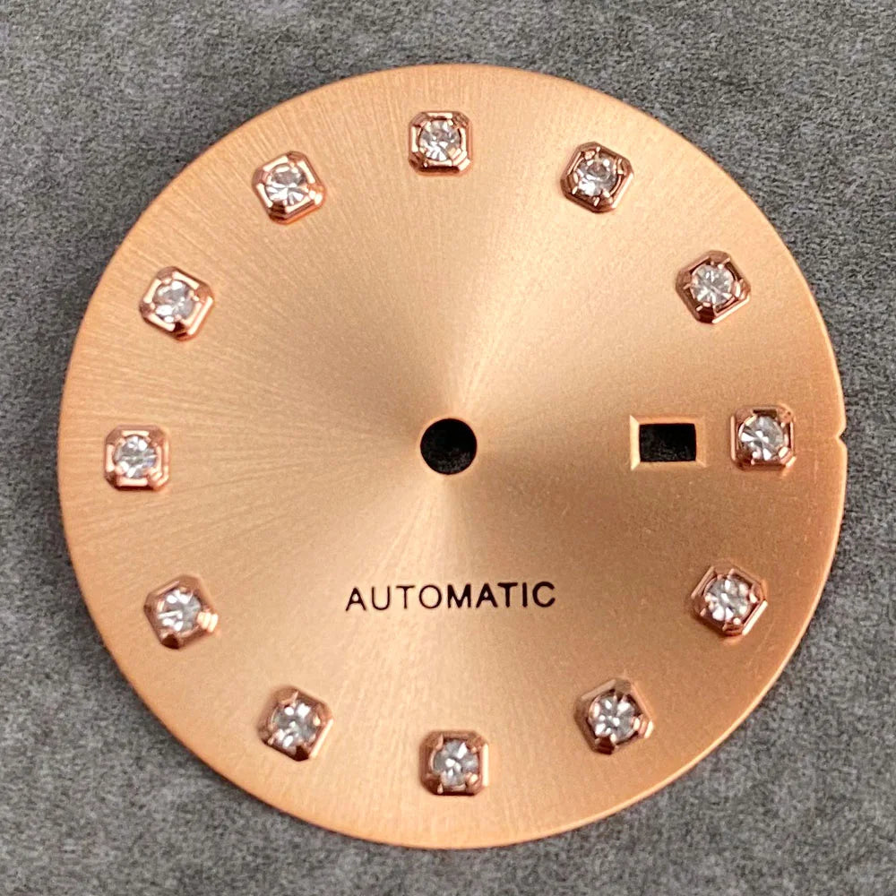 24.5mm Mother of Pearl Shell Dial Roman Diamond Sunburst Watch Dial Hand Fit NH05A NH05 Watch Movement Ladies Watchmaker Tools