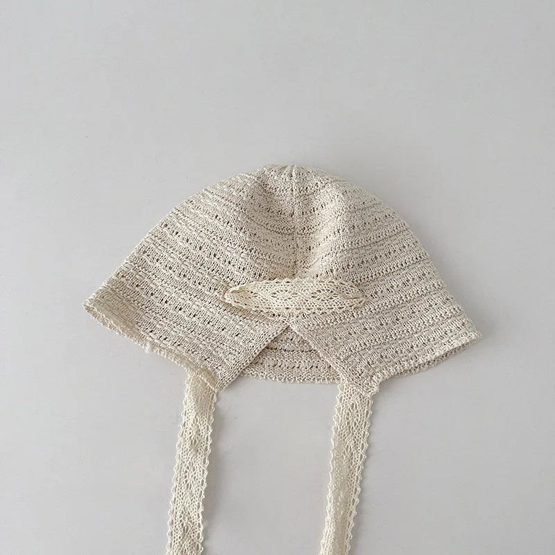 Summer Baby Girl Straw Hat Lace Bowknot Sunscreen Kids Panama Cap Outdoor Beach Sunshade Bucket Hats