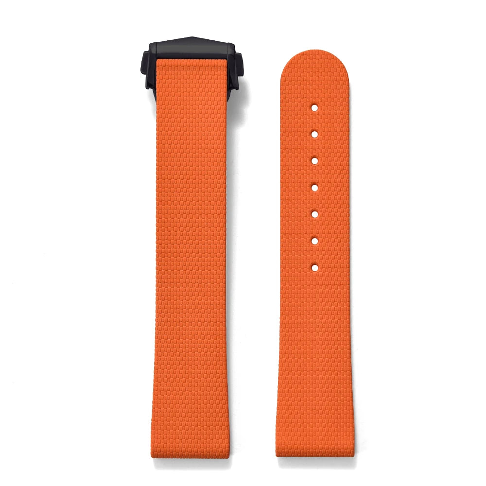 STAPELP Fit For Omega Swatch Universal Watchbands 20mm Quick Release FKM Rubber Black Blue Watch Strap With Omega Folding Buckle
