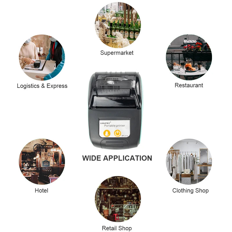 Mini Portable Thermal Printer Bluetooth For Phone Portable Printer Machine For Small Business 58mm Wireless Receipt Impresora