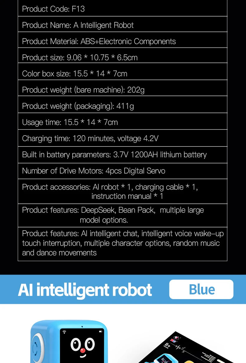 Smart AI Robot WiFi Early Education Toys for Children Speech Recognition & Voice Interactive Educational Learning Machine