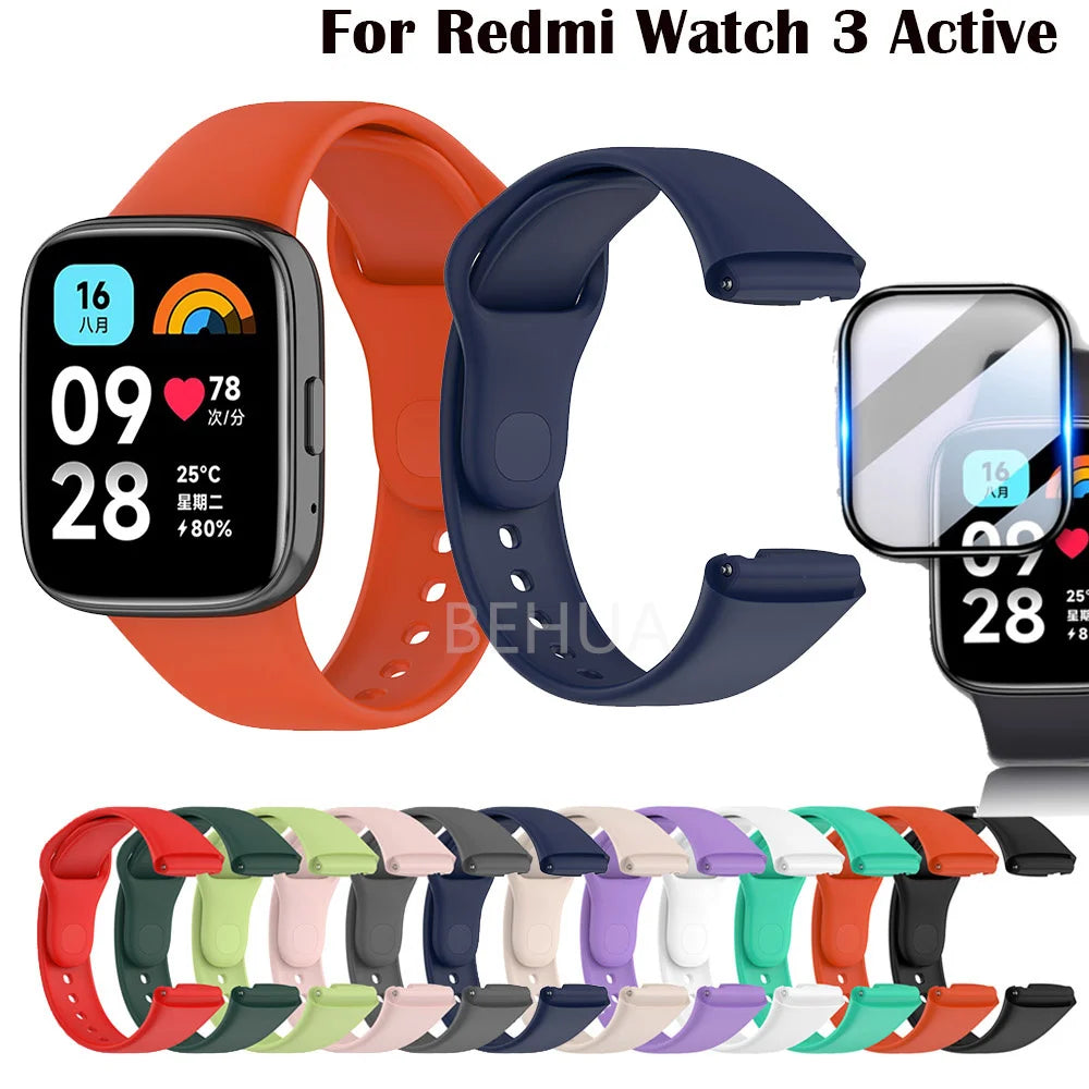 Silicone Band Strap For XiaoMi Redmi Watch 3 Active /For Redmi Watch 3lite Watchstrap Smart Sport WristBand Bracelet Replacement