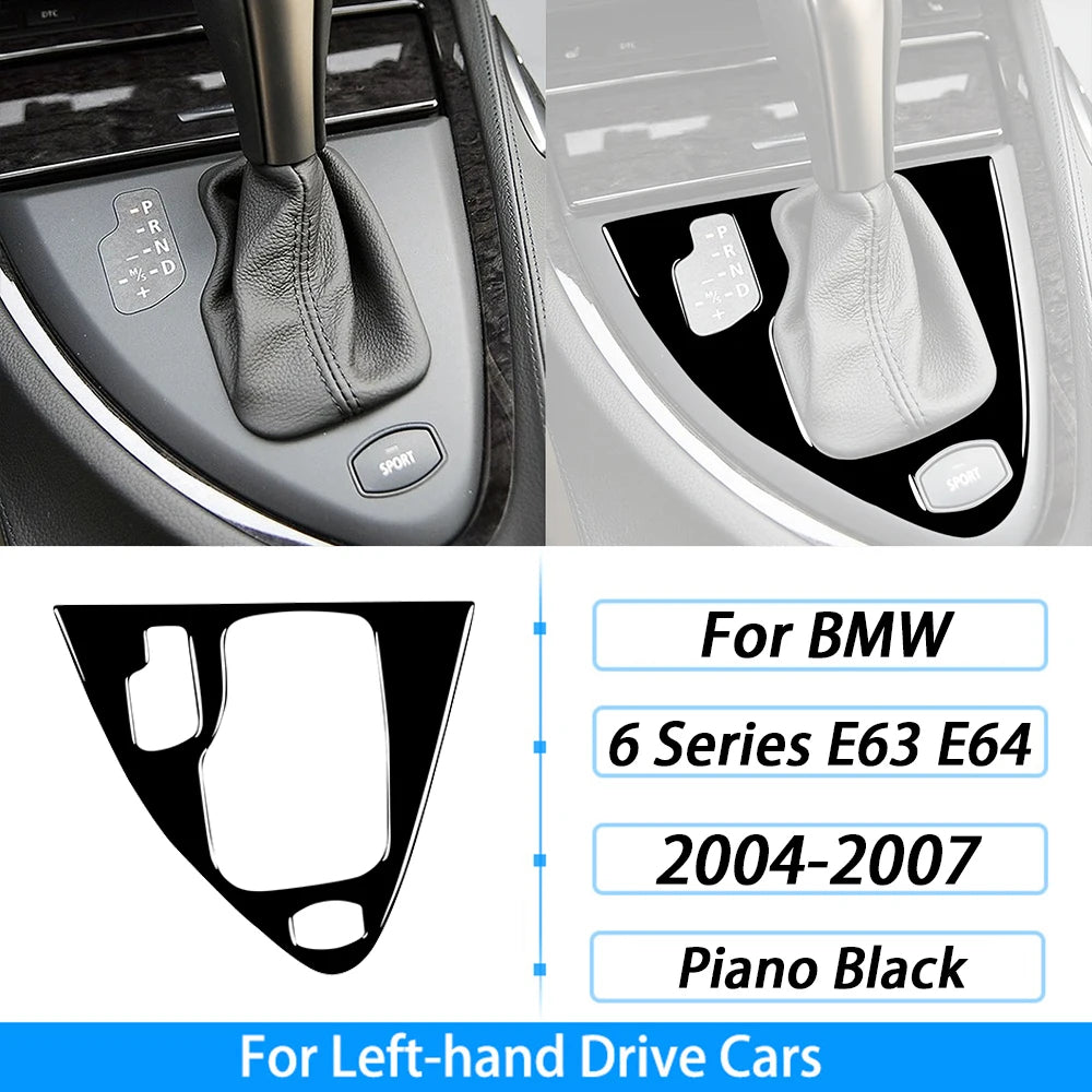 For BMW M6 6 Series E63 E64 2004-2010 Piano Black Gear Shift Air Outlet Window Lift Panel Set Car Interior Accessories Sticker