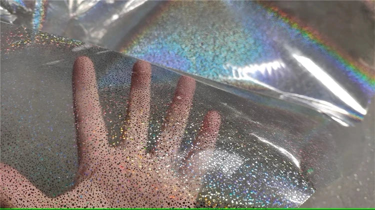 Rainbow Reflective PVC Fabric Laser Plastic Film Waterproof DIY Background Decor Bag Raincoat Coat Clothes Designer Fabric