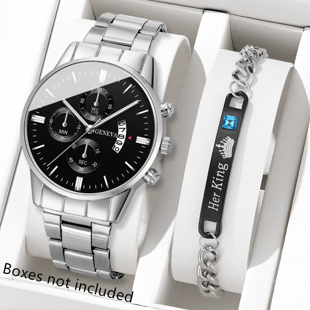 Fashion Men Stainless Steel Watch Luxury Calendar Quartz Wrist Watch Mens Business Watches for Man Clock Montre Homme