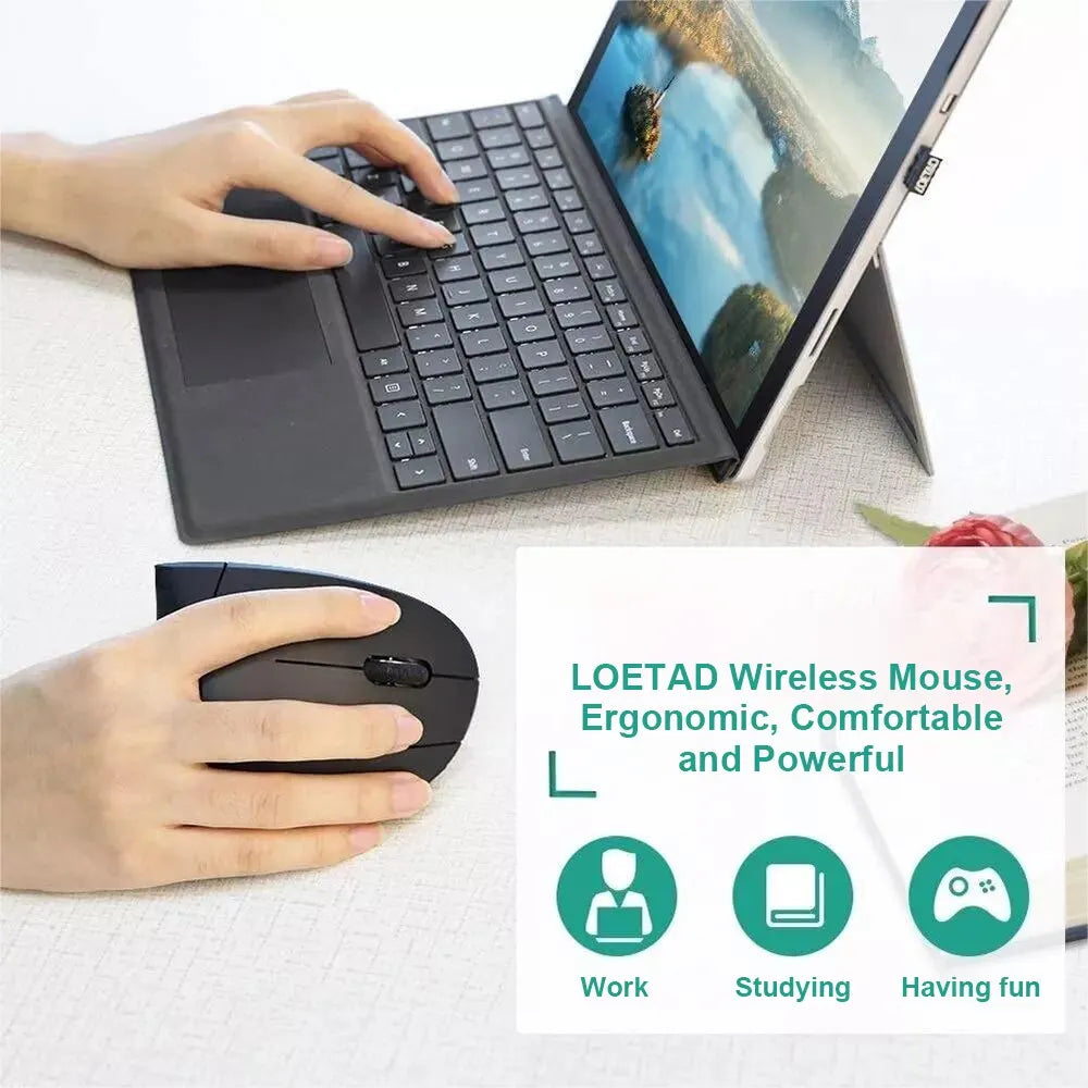 Vertical Ergonomic Gaming Mouse Wireless Rechargeable Gamer Mouse Kit Optical 2.4G Mouse For PC Laptop Computer Desktop USB Mice