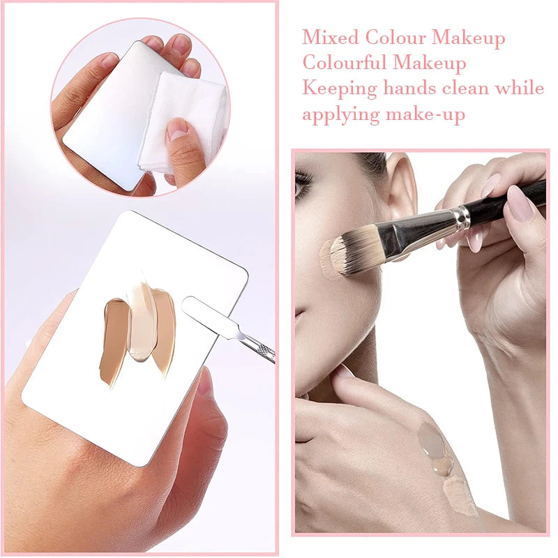 Liquid Foundation Palette Makeup Palette Tray Lipstick Make Up Stainless Steel Ring Makeup Blend Foundation Spatula Palette Tool