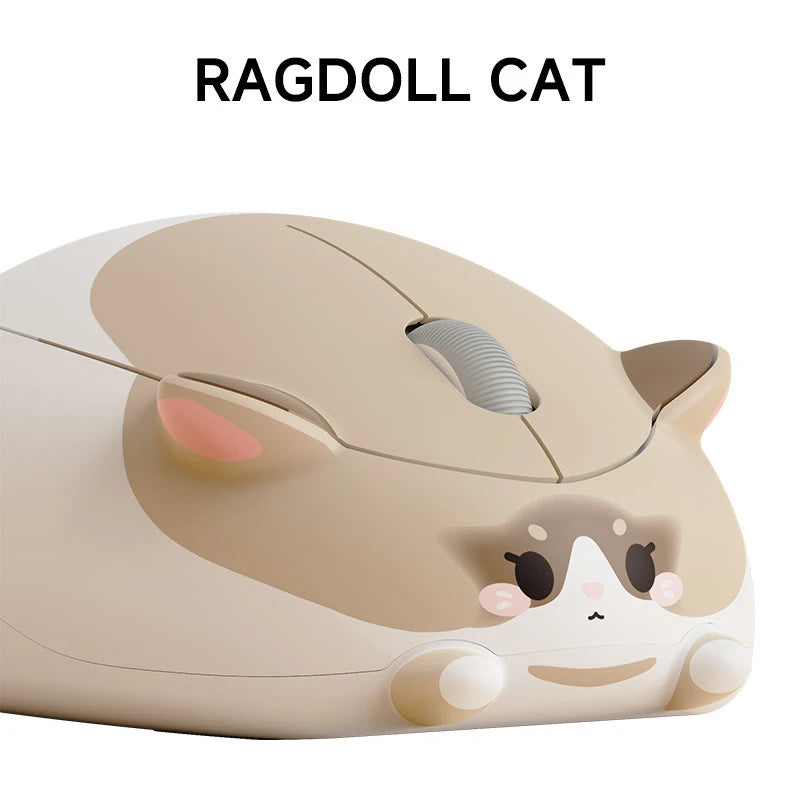 Cute Pet Kitten Design Cartoon Animal Mouse 2.4G Wireless Mute Ergonomic Optical Cat Mice Desktop Laptop Universal For Girl Gift