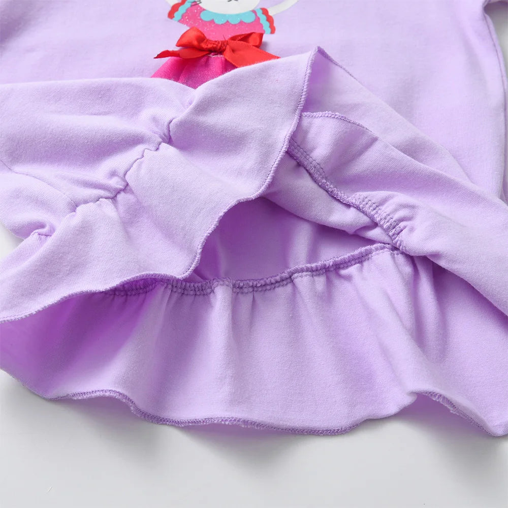 VIKITA Children Clothing Kids Rabbit Floral Print Long Sleeve Cotton Casual Tops Tees and Pants 2 Pcs Suit Kids Clothes Sets