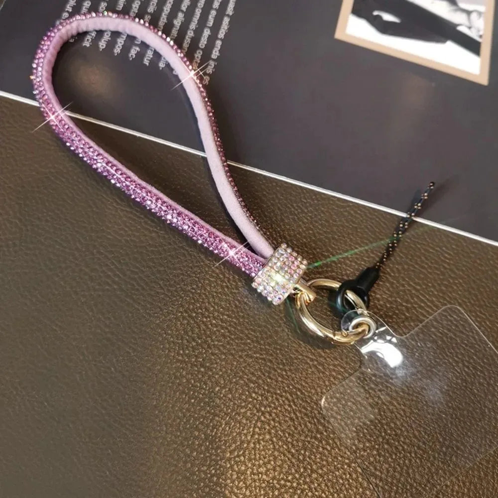 Mobile Phone Charm Lanyard Luxury Rhinestone Wrist Key Chain High-end Diamond-encrusted Bracelet Reinforced Cellphone Cord Strap