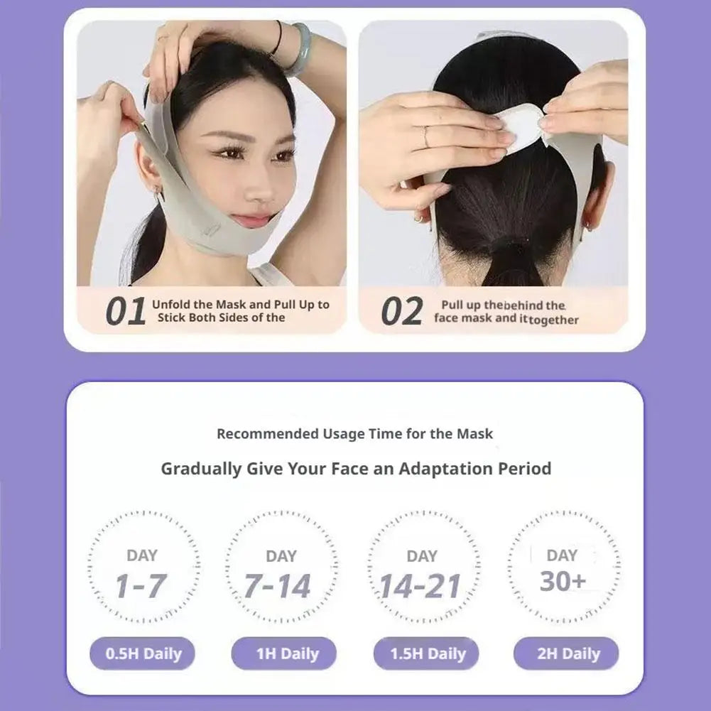 Full Face Shaping V Face Contour Lifting Facial Artifact Firm Nasolabial Folds Double Chin Improve Sleep Polyester Mask Bandage