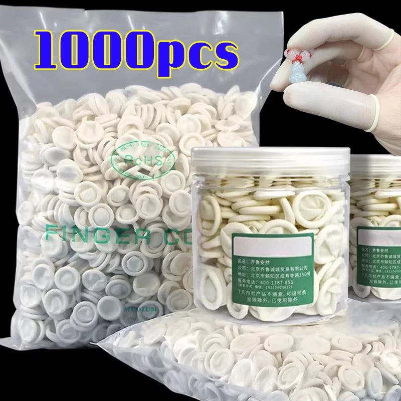 White Disposable Finger Cots Gloves Dust-proof Anti Slip Multi-purpose Durable Finger Cots Fingertip Cleaning Tools