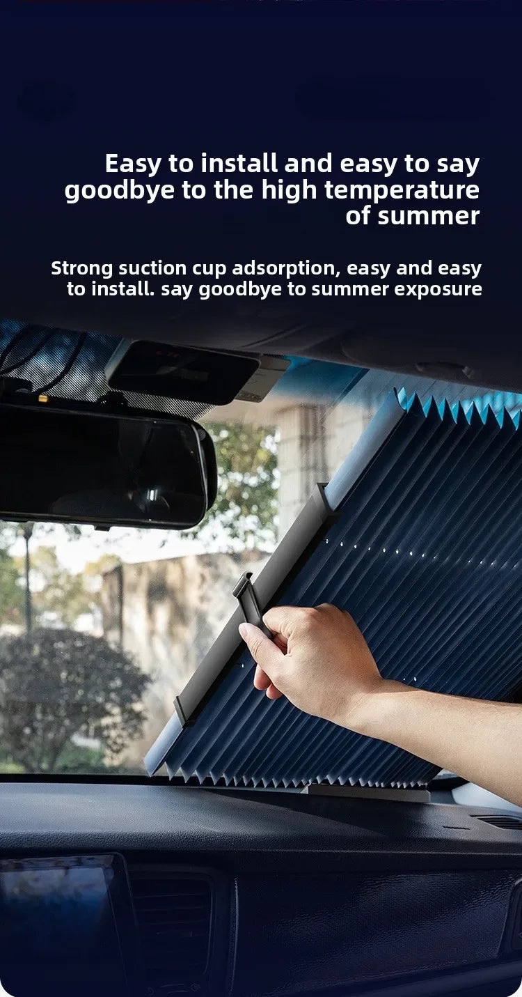Car Sunscreen Front Block Automatic Folding Insulation Blinds