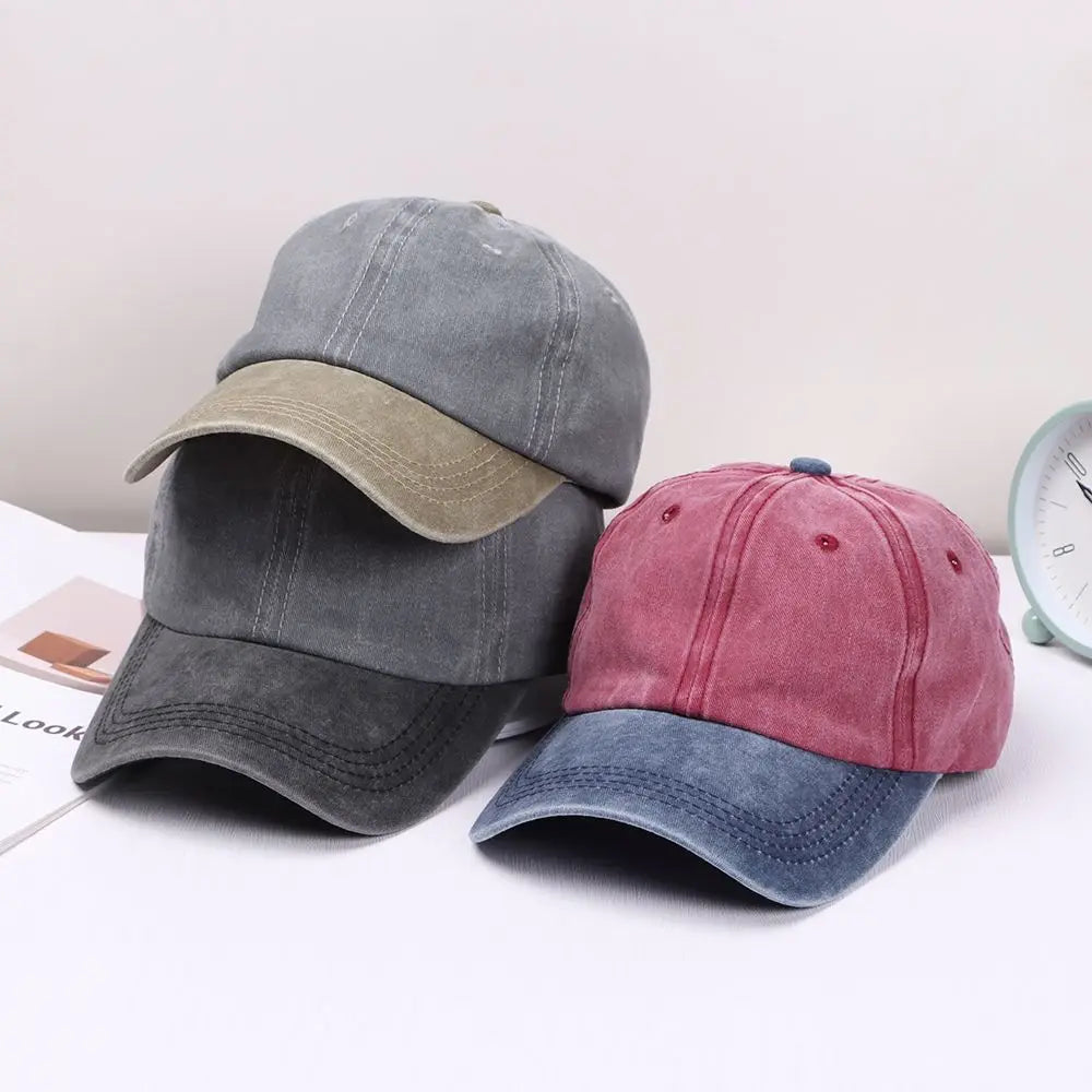 10colors WASHED DENIM Baseball Cap Distressed Faded Caps Sunscreen Hats Adjustable Baseball Hats Outdoor Sports Hats