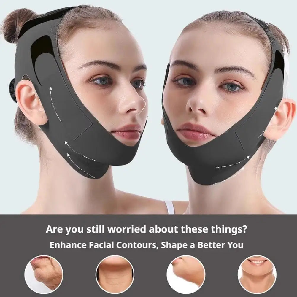 Full Face Shaping V Face Contour Lifting Facial Artifact Firm Nasolabial Folds Double Chin Improve Sleep Polyester Mask Bandage