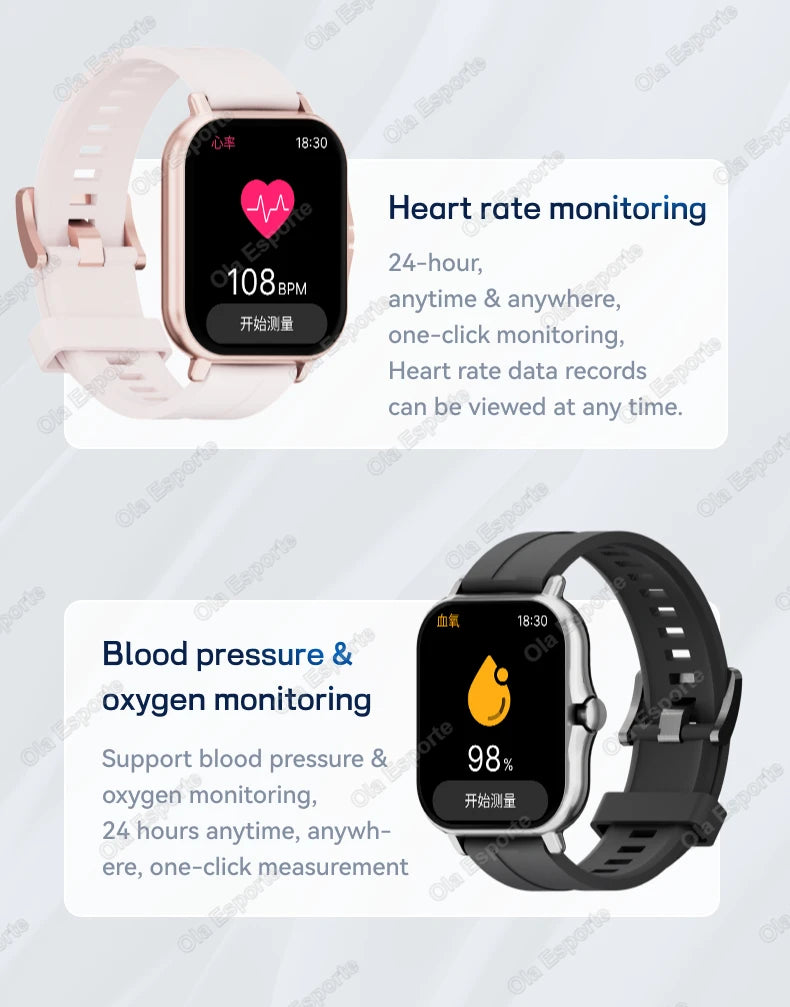 2024 New Smart Watch For Men Women Gift HD Screen Sport Fitness Health Monitoring Watches BT Call Digital smartwatch Wristwatch