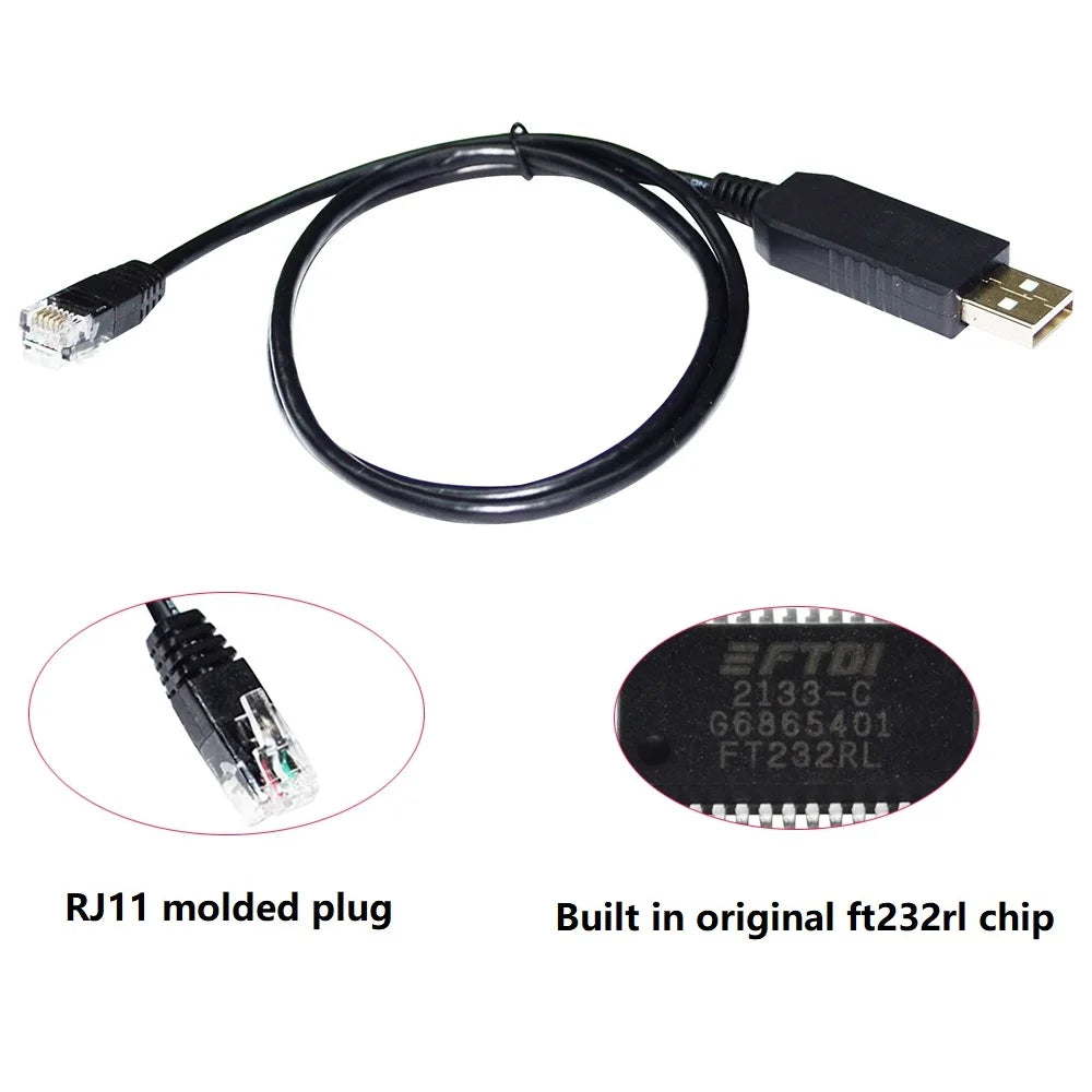 FTDI FT232RL CHIP USB RS232 TO RJ11 RS232 CONVERTER SERIAL COMMUNICATION CONSOLE DEBUG CABLE FOR PYLONTECH LI-ION BATTERY TO PC