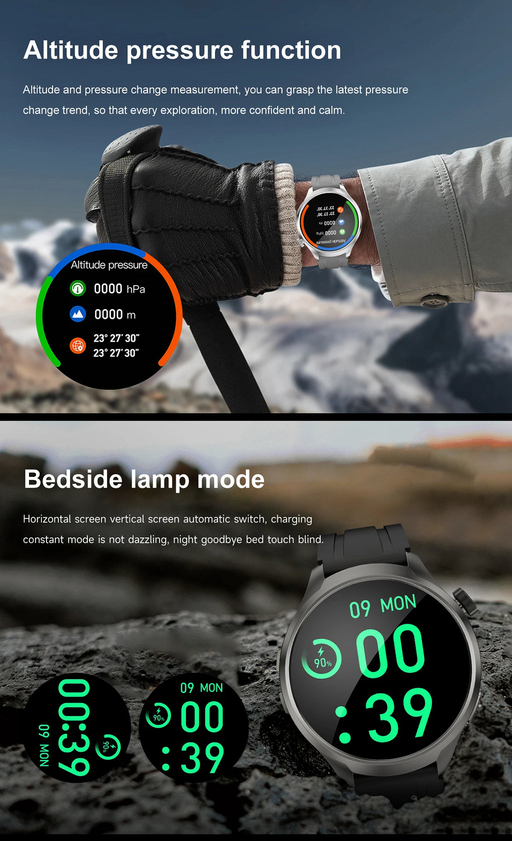 2025 New GPS Sports Smart Watch Men 1.85-inch AMOLED Screen Men IP68 Waterproof Clock Compass Call NFC fitness Tracking Watches
