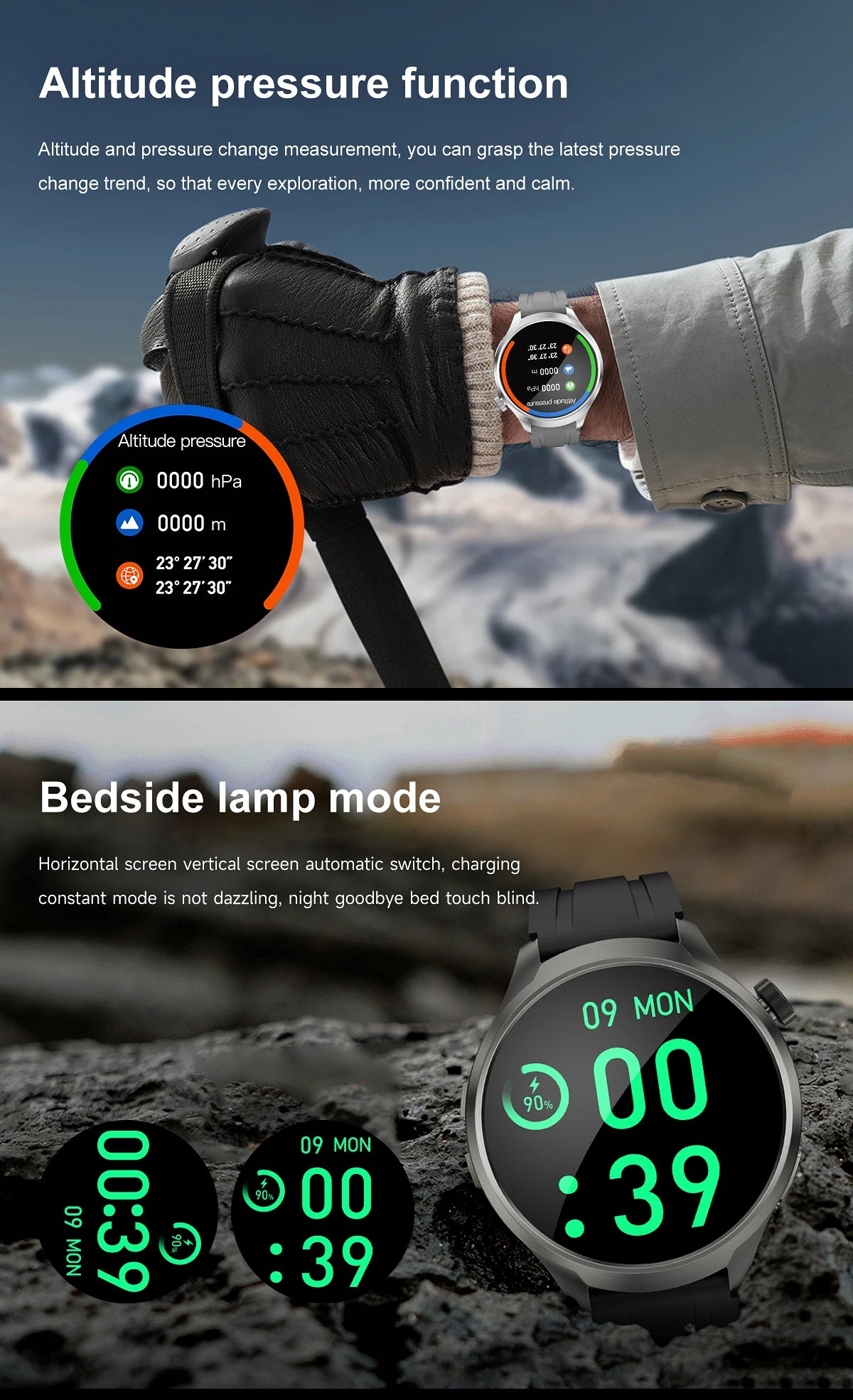 2025 New GPS Sports Smart Watch Men 1.85-inch AMOLED Screen Men IP68 Waterproof Clock Compass Call NFC fitness Tracking Watches