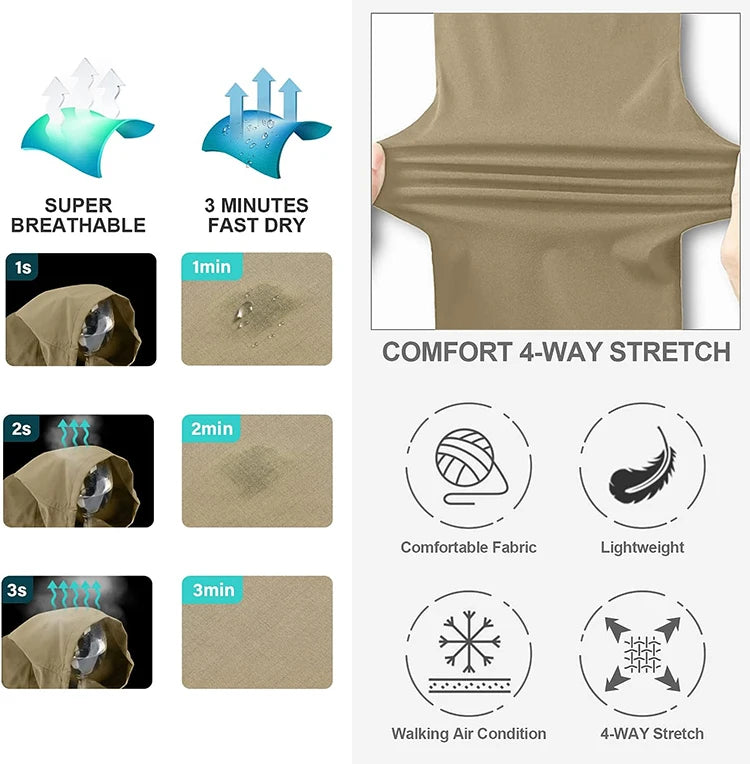 Spring Hiking Pants Men Waterproof Can be converted into shorts Fishing Wear Climbing Clothes Quick Dry Anti-UV Trousers