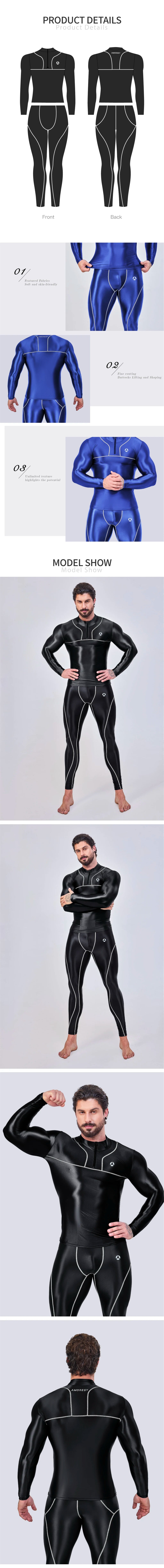 AMORESY Jupiter Nude Men's Leggings, Basketball, Football, Breathable, High Brightness, Tight Elastic Fitness Pants sweatpants