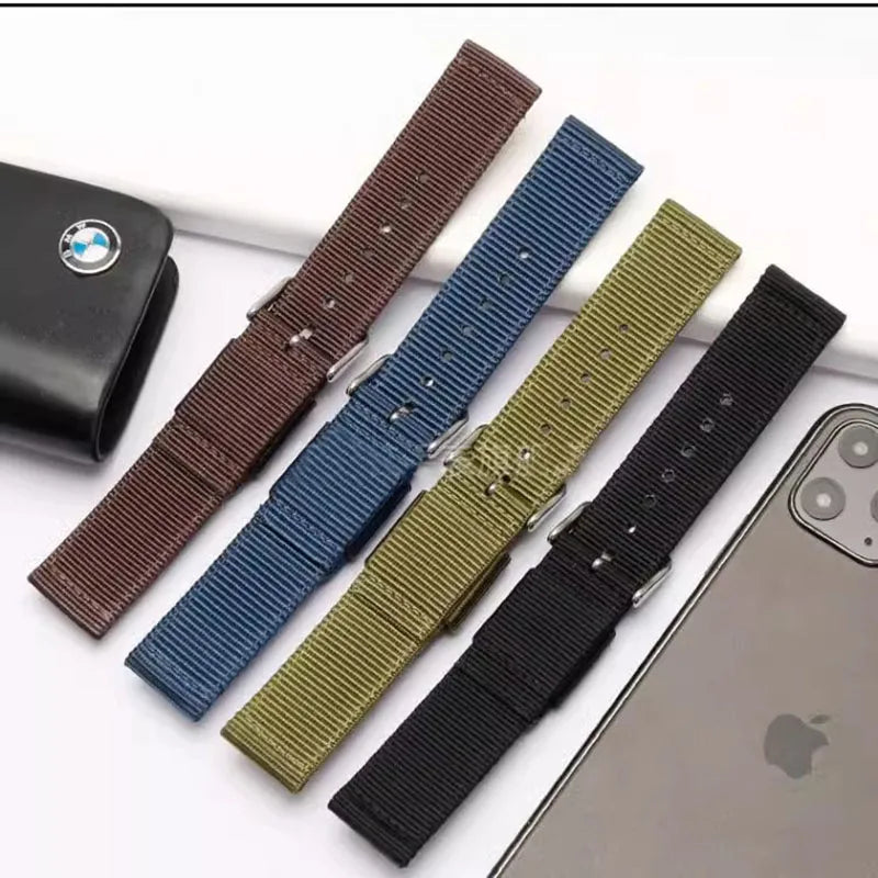 For Casio AE1200 AE1300 A168w/A158W MRW200/F91w AQ230 Bracelet woven nylon canvas watch strap 18mm Men's and women's watch band