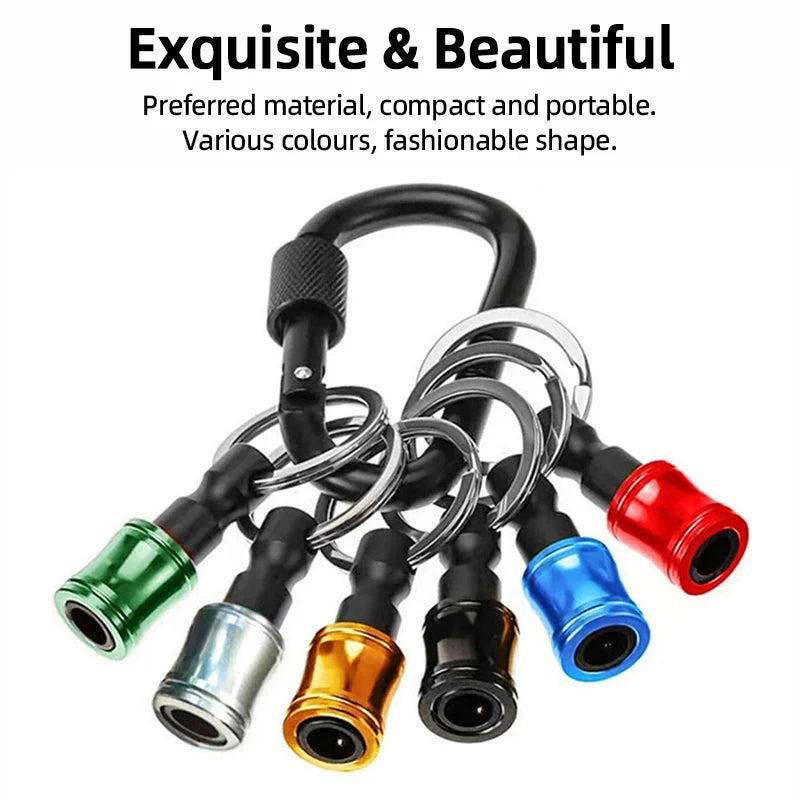 Screwdriver Bit Holder 1/4 Inch Hex Shank Extension Bar Quick Change Aluminum Alloy Keychains Drill Screw Adapter Hand Tools