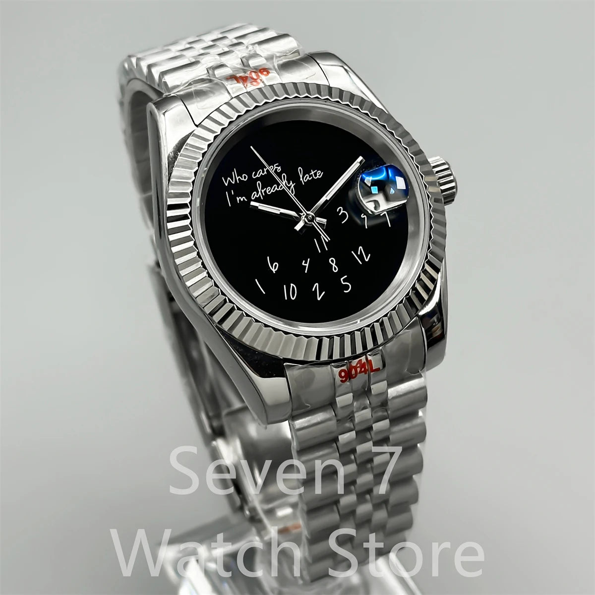 New DIY personality fashion mechanical watch polished teeth fixed frame sapphire glass NH35A automatic movement
