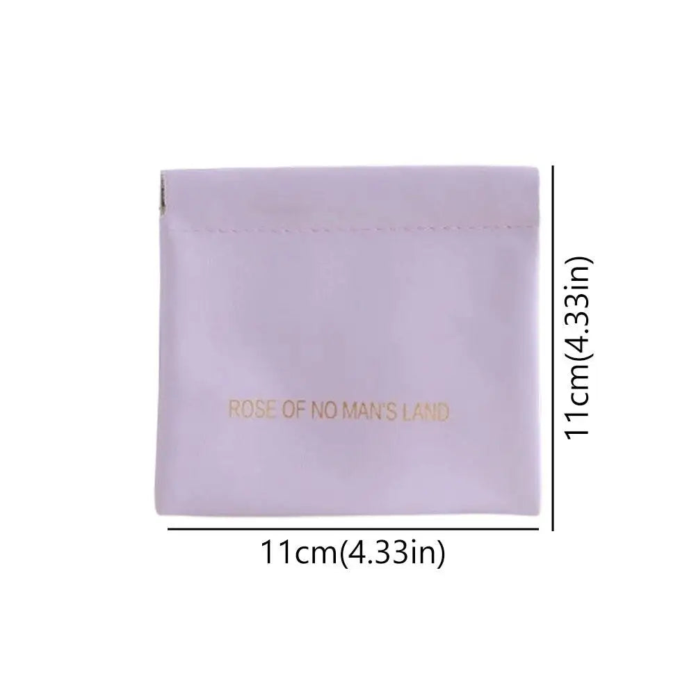 Automatic Closure Bullet Storage Bag, Mini Portable PU Lipstick Makeup Pouch, Self-Closing Spring Design for Earphones & Small