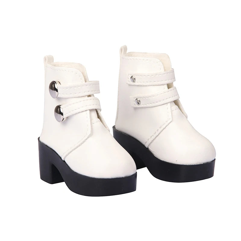 Toy Accessories 7cm Doll Shoes toys Fashion Double Breasted Leather Boots Rubber Girl Doll Shoes Accessory for Kids