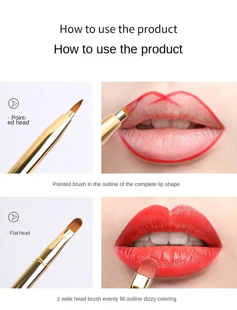 Retractable Lip Makeup Brush Lipstick Lip Gloss Brush Telescopic Dual Use Lip Eyeshadow Brush Beauty Tools With Protect Cap