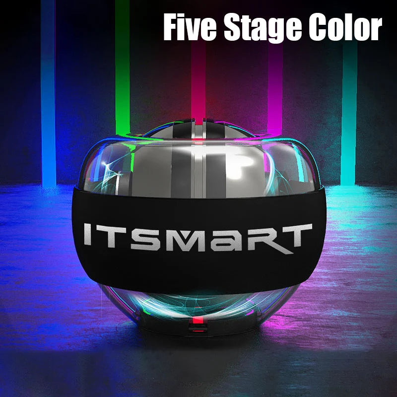 LED Wrist Ball Centrifuge Gyro Wrist Press Automatic Start Range Gyro Ball Arm Hand Muscle Strength Forearm Trainer Fitness Equi