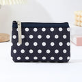 Small Fresh Canvas Dot Makeup Bag Simple and portable skincare storage bag Korean version student pencil case wallet