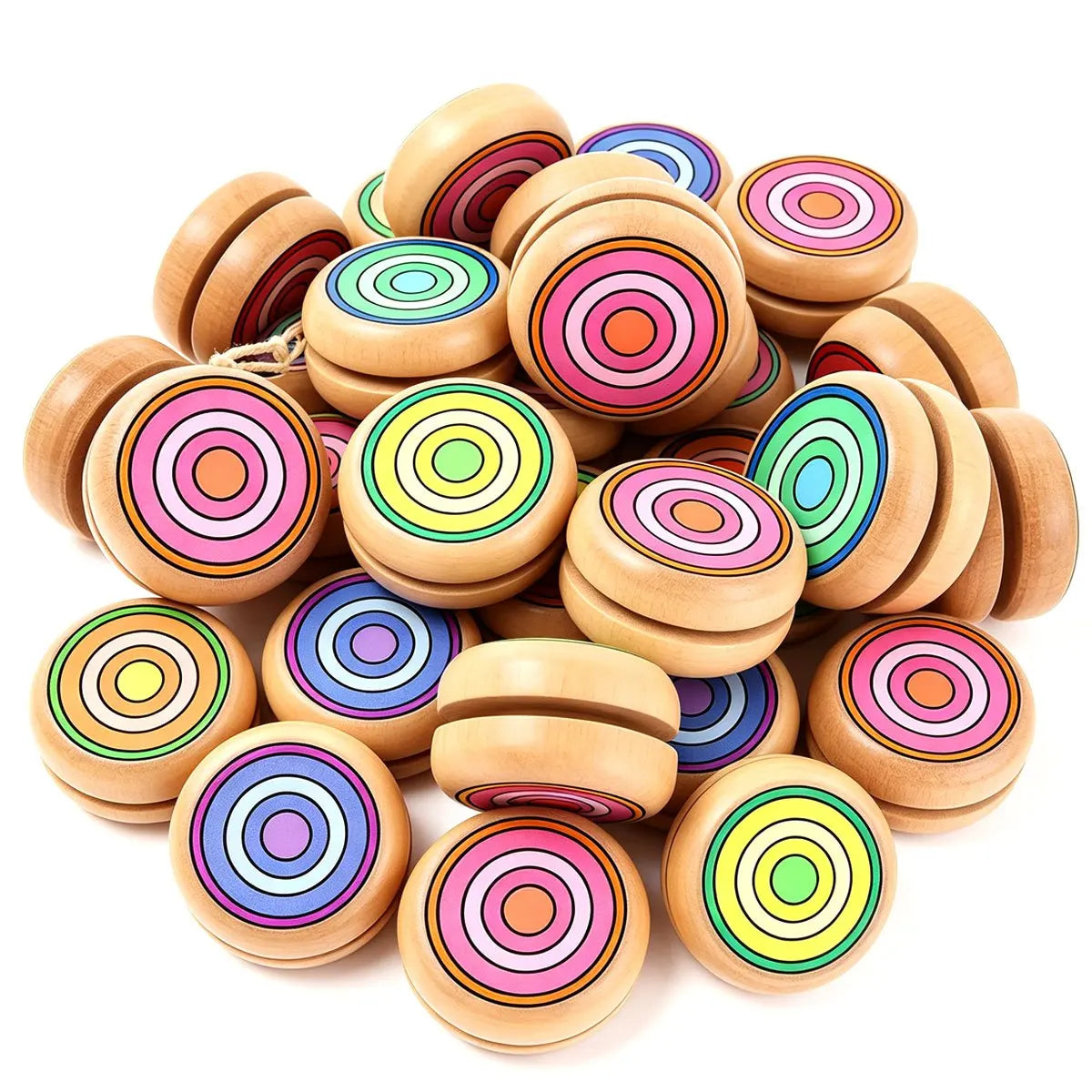 3PCS Handcrafted Wooden Yoyo - Circular Exercise Toy with DIY Paintable Surface, Perfect for Party Games, Adult Hobby ZSY