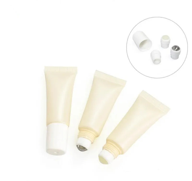 Wholesale New 10/15ml Cosmetic Soft Tubes Pearly Beige Lipstick Bottle Eye Cream Sample Tube Eye Massage Bottle Roll on Bottle