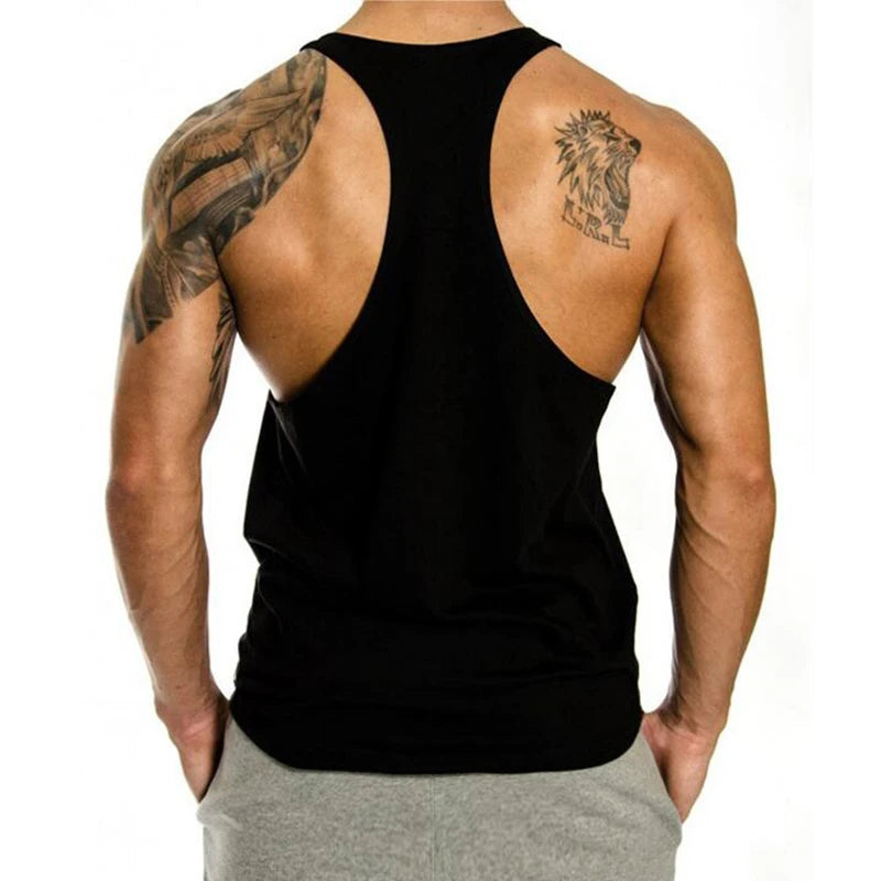 Men's "I don't need therapy, just the gym" Muscle Graphics Stringer Vest-Sleeveless Fitness, Bodybuilding and Plus Size Exercise