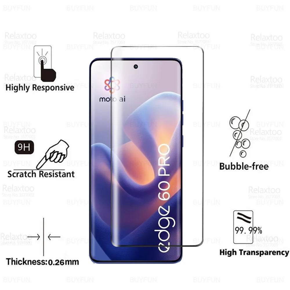 9H Curved Glass For Motorola Edge 60 Pro Screen Protector Moto Edge60 Fusion Tempered Glass MotoEdge60 5G 2025 Phone Camera Film