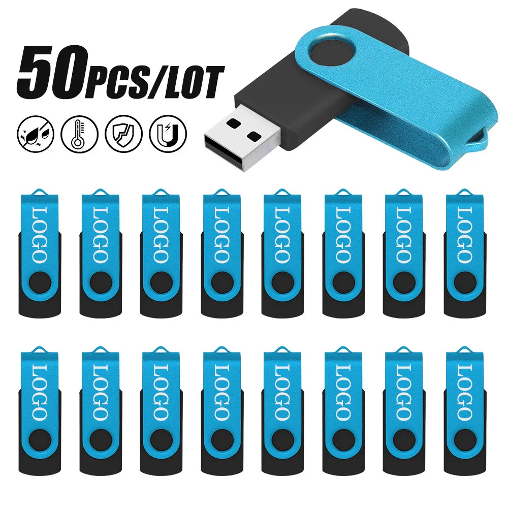 Custom Logo 50pcs/lot Pendrive 128MB 4GB 1GB Memory Stick 4GB 16GB Photography Gifts USB 2.0 Flash Pen Drive 512MB Cle Udisk