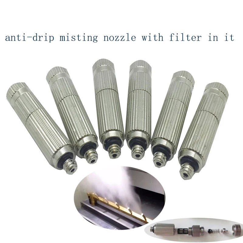 High Pressure Fog Machine Misting Pump Spray Kit with 10M Tubes + 1/4'' Quick Connection + High Pressure Mist Nozzle for Cooling
