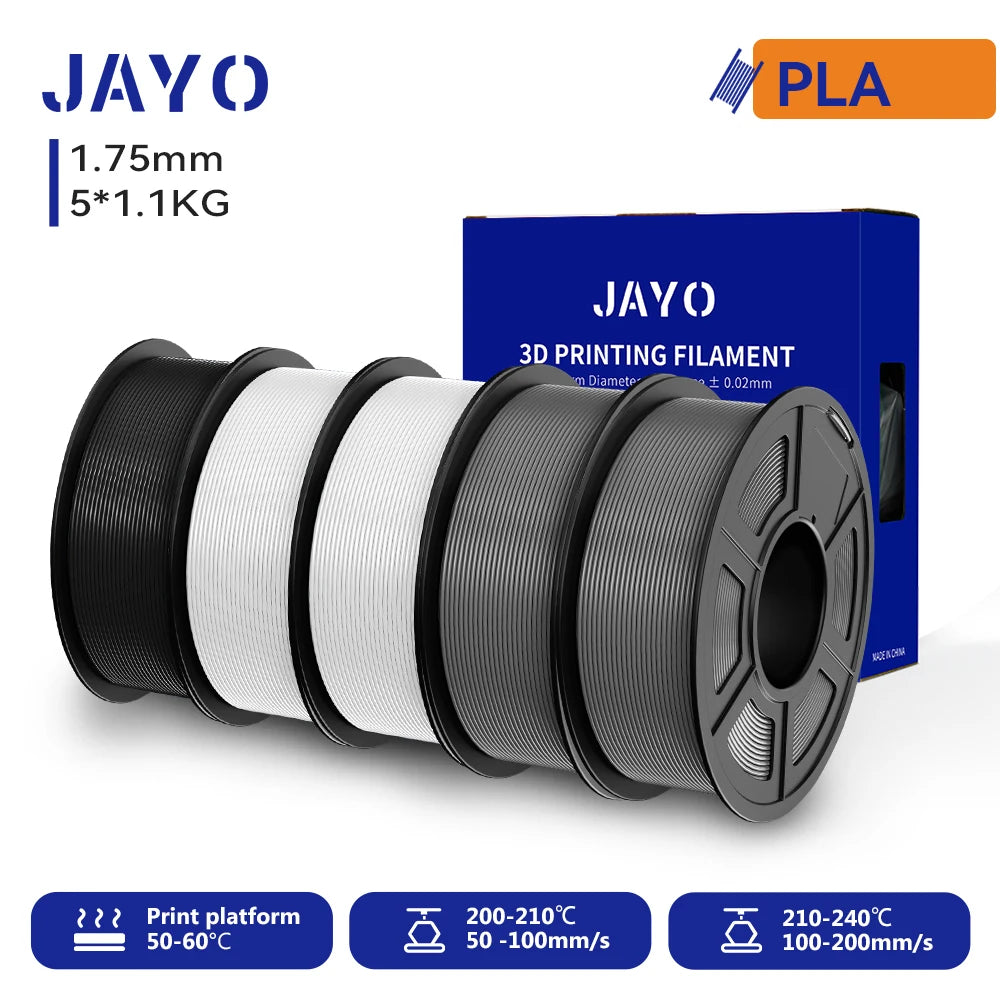 JAYO 3D PETG/PLA/PLA PLUS Printer Filament 1.75mm 5.5KG 100% No Bubble non-toxic 3D Printing Materials for 3D Printer&3D Pen