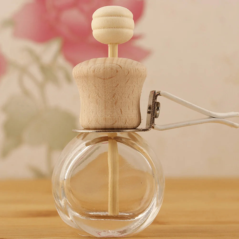 6Pcs Car Air Freshener Aromatherapy Bottle Scent Diffuser Compact Essential Oil Glass Holder Automotive Fragrance Accessories