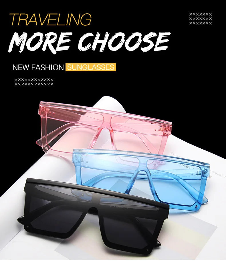 European And American Style Large Frame Integrated Sunglasses Ins Street Shooting Sunscreen Sunglasses For Men And Women 1914