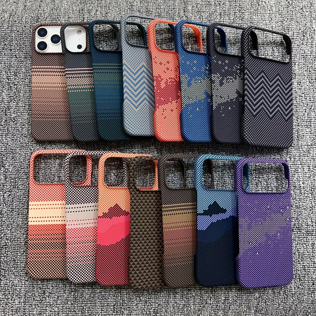 Frameless Carbon Fiber Starry Sky For Magsafe Magnetic Case For iPhone 17 Air 16 15 14 13 12 Pro Max Plus Wireless Charge Cover