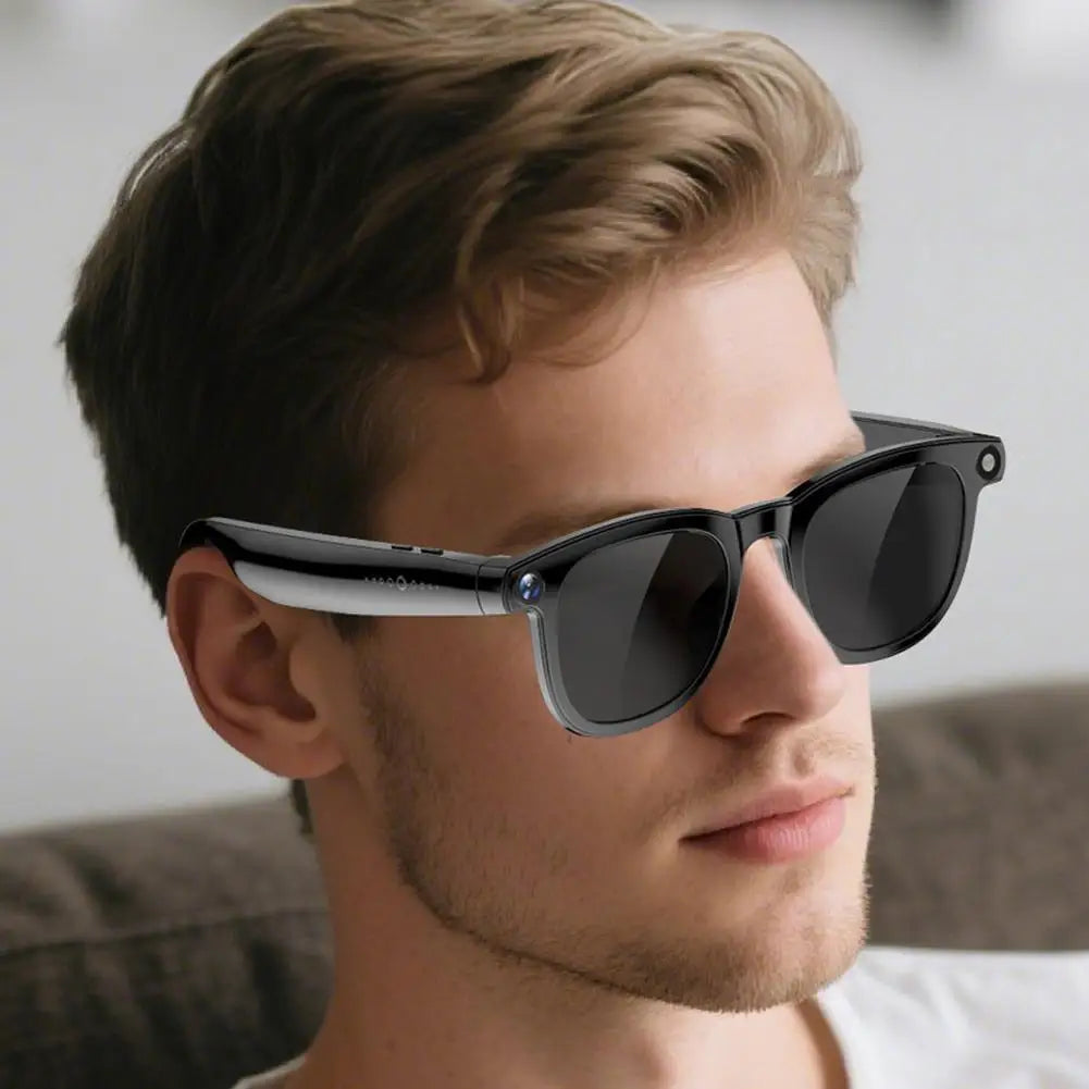 AI Glasses Smart Wearable 12 Megapixel Camera Video For Travel Recording 2K HD Hands Free Photo Capture Carry Gadget Tools