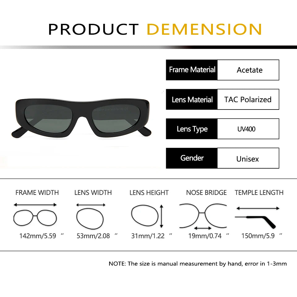 Designer Punk Pilot Sun Glasses For Men Polarized Acetate Sunglasses Female Men Brand Designer Outdoor Trendy Glasses UV400