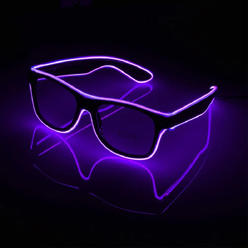 Led Glasses Neon Party Flashing Glasses Novelty Gift EL Wire Glowing Gafas Luminous Bril  Glow Sunglasses Bright Light Supplies
